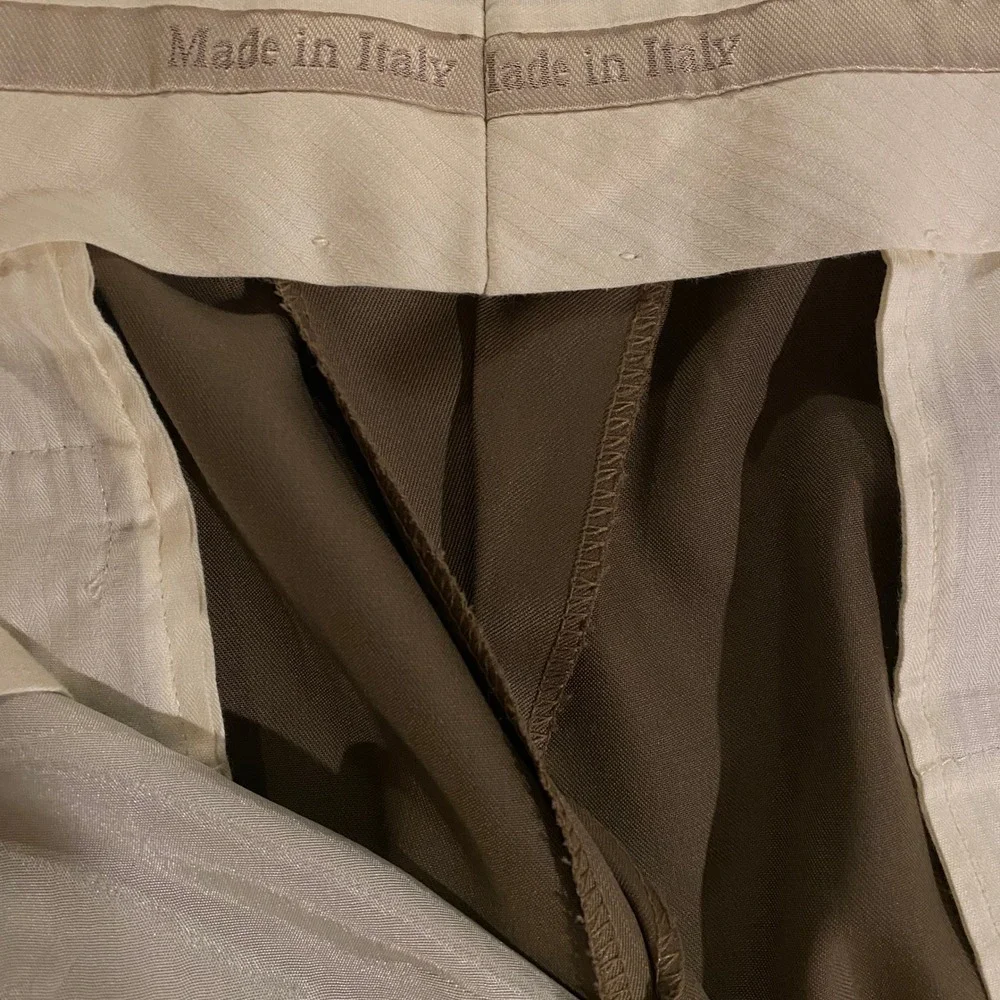 Mens Pleated‎ Dress Pants Olive Green Trousers Career Office